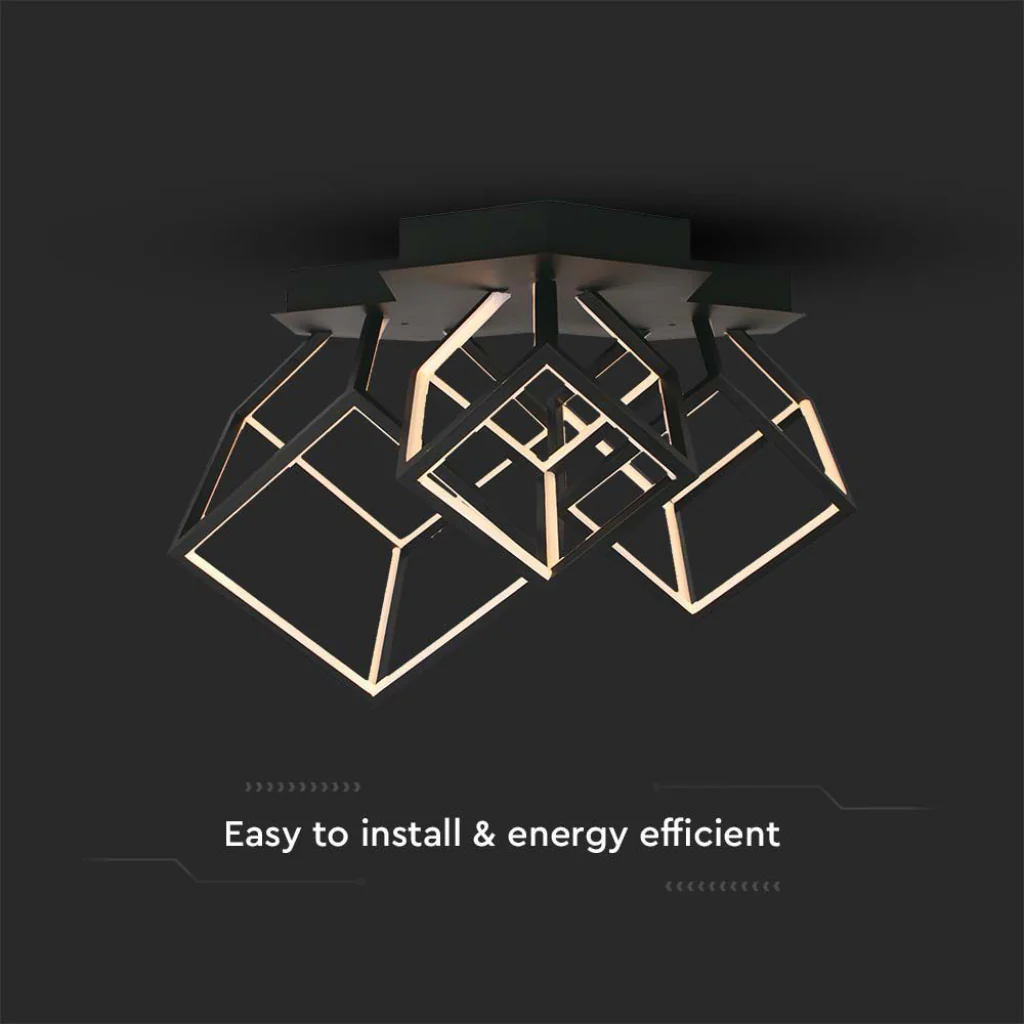 Lampadario LED a 3 Cubi 46W Nero 3000K – Design Moderno - Image 6
