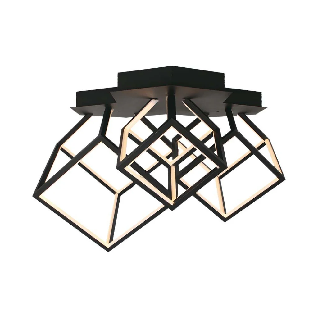 Lampadario LED a 3 Cubi 46W Nero 3000K – Design Moderno - Image 8