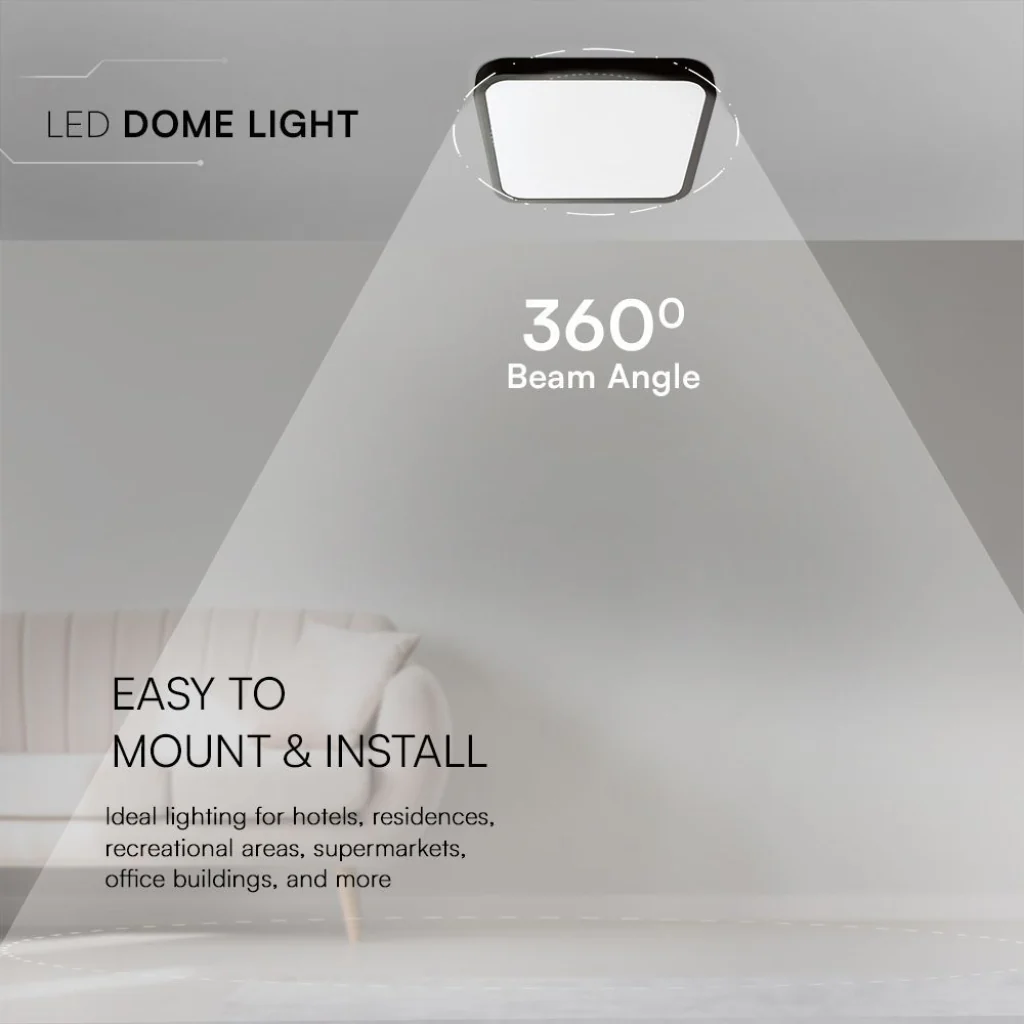 Plafoniera LED 48W Nera 420mm IP44 6500K Samsung Chip | V-TAC - Image 2