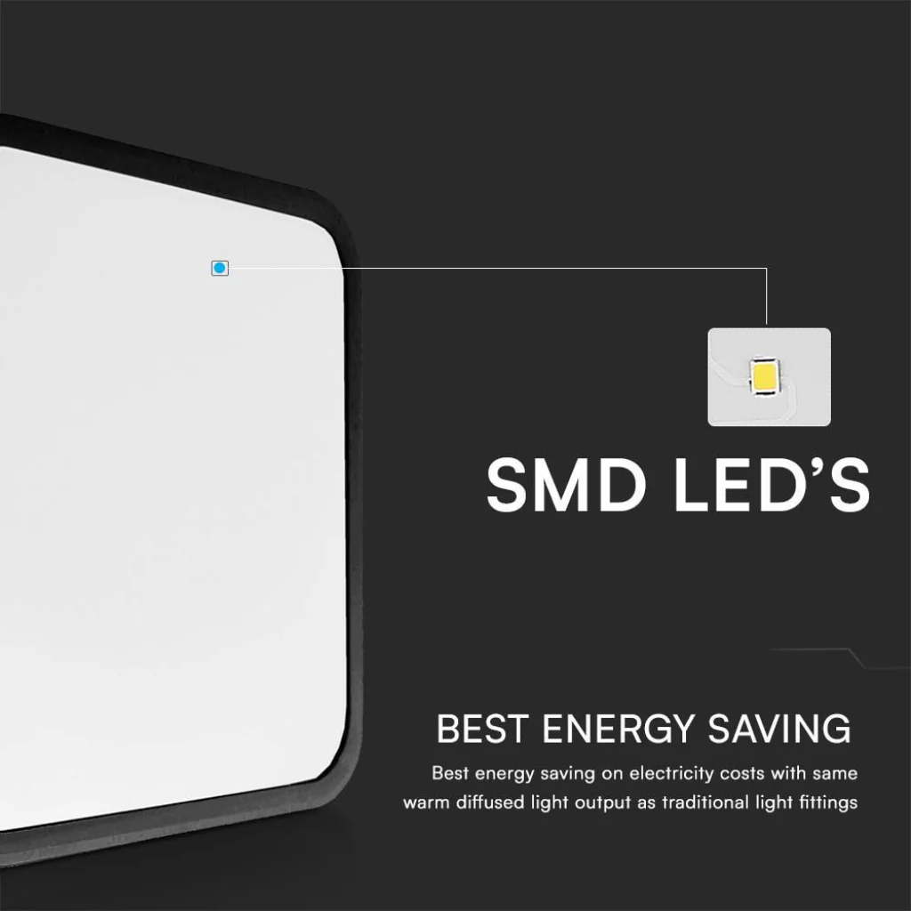 Plafoniera LED 48W Nera 420mm IP44 6500K Samsung Chip | V-TAC - Image 3