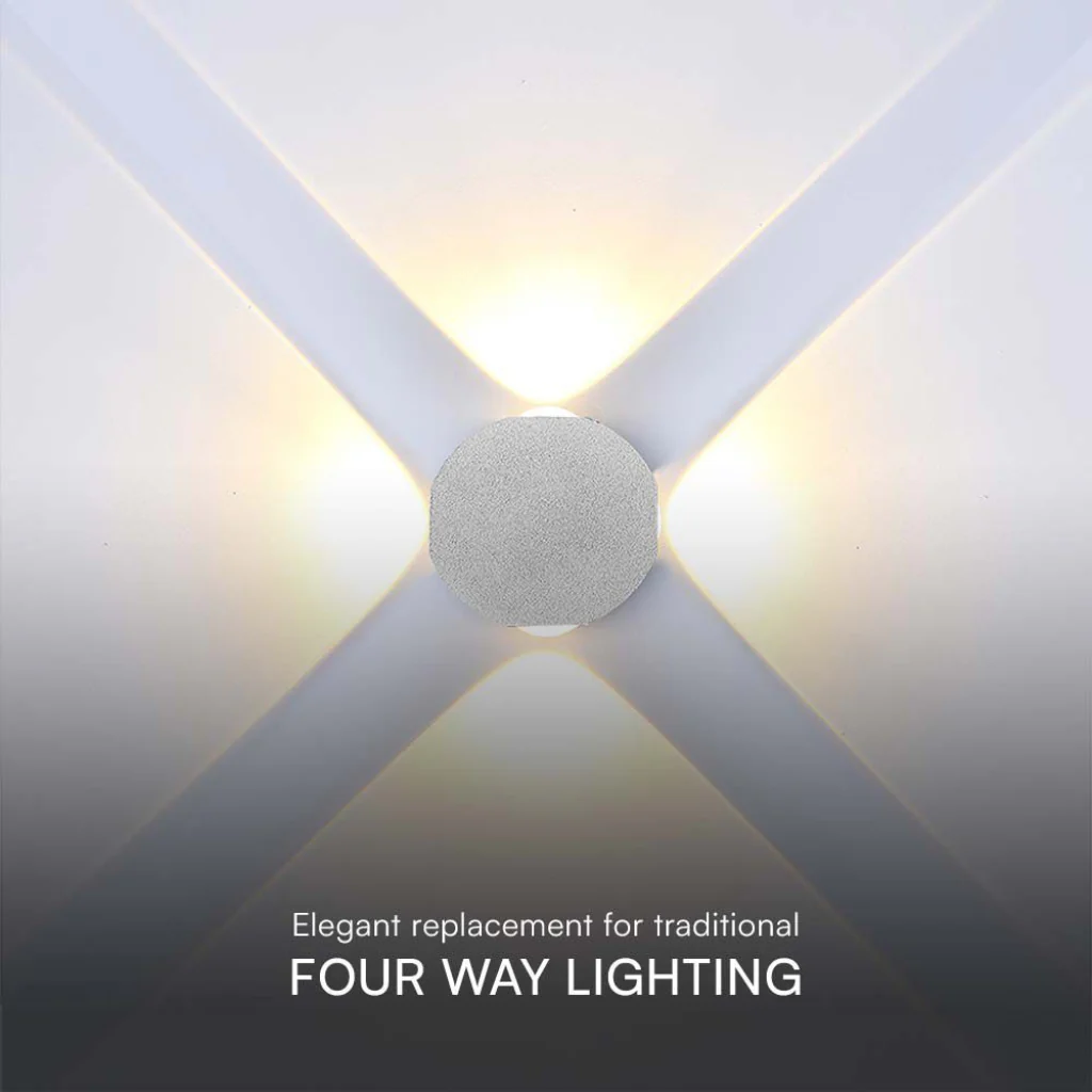 Applique LED 4W da Muro con 4 Fasci Luce 4000K IP54 Bianco - Image 5