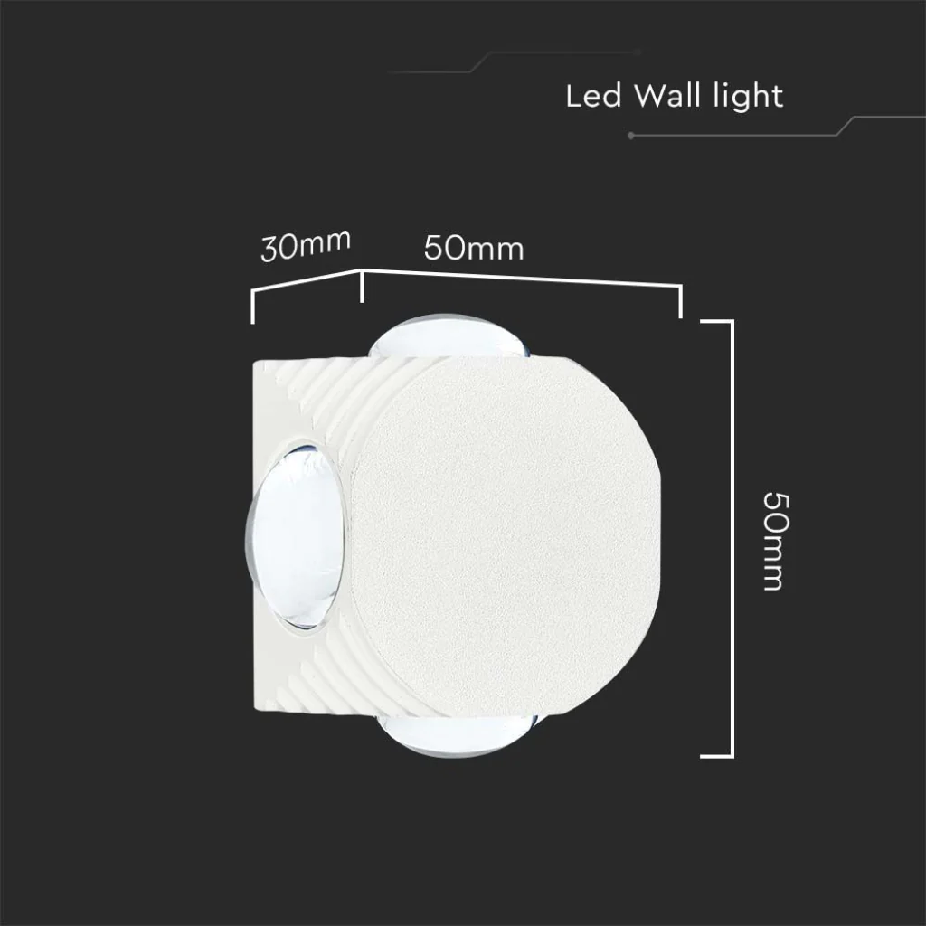 Applique LED 4W da Muro con 4 Fasci Luce 4000K IP54 Bianco - Image 6