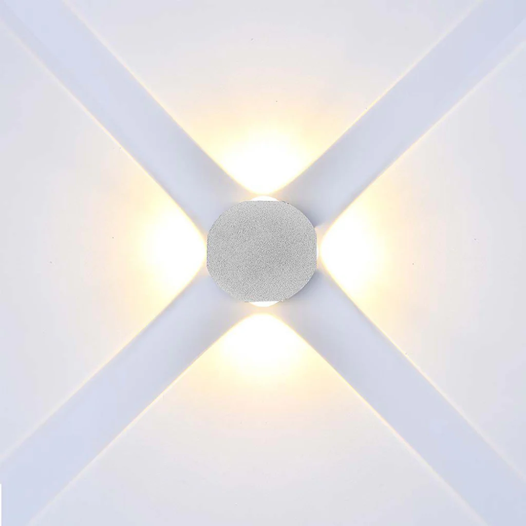 Applique LED 4W da Muro con 4 Fasci Luce 4000K IP54 Bianco - Image 8
