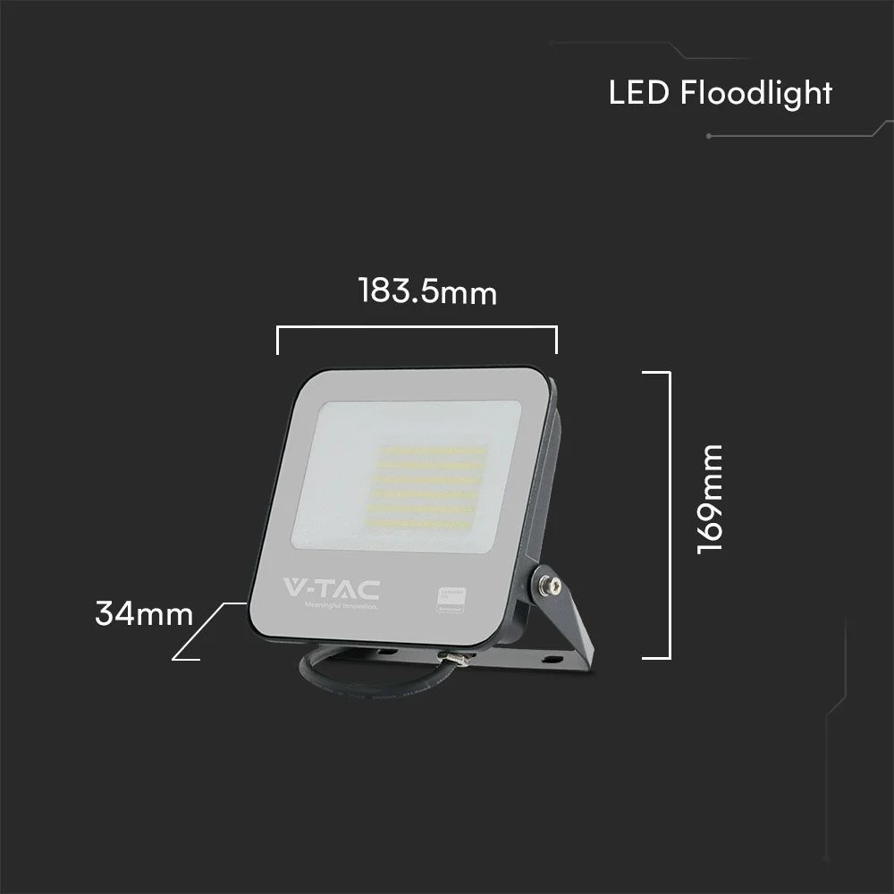 Faro LED 50W Samsung 4000K IP65 Nero V-TAC da Esterno - Image 3