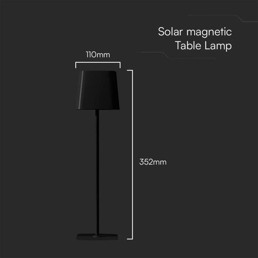Lampada LED da Tavolo Magnetica 5W Ricaricabile USB‑C Nera IP65 - Image 3