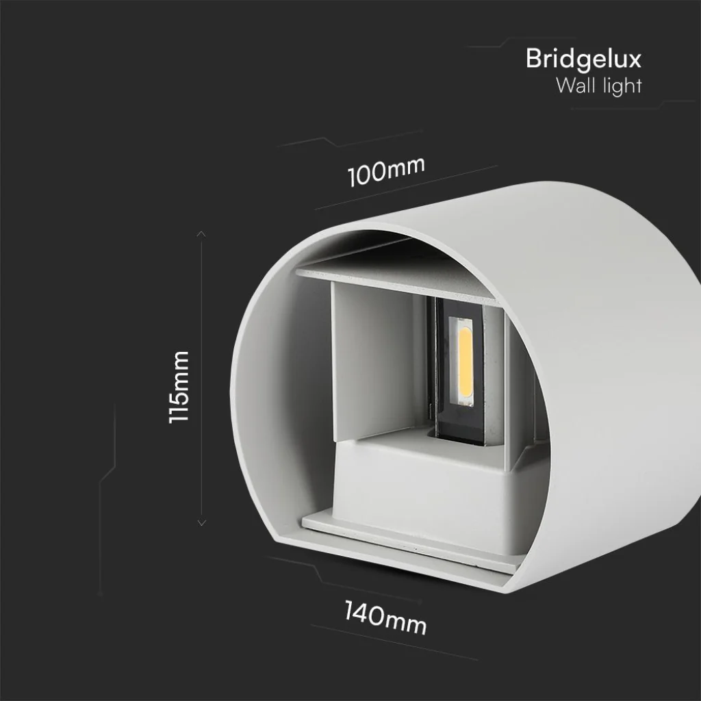 Lampada LED da Muro Doppio Fascio Regolabile 6W IP65 Grigio - Image 6