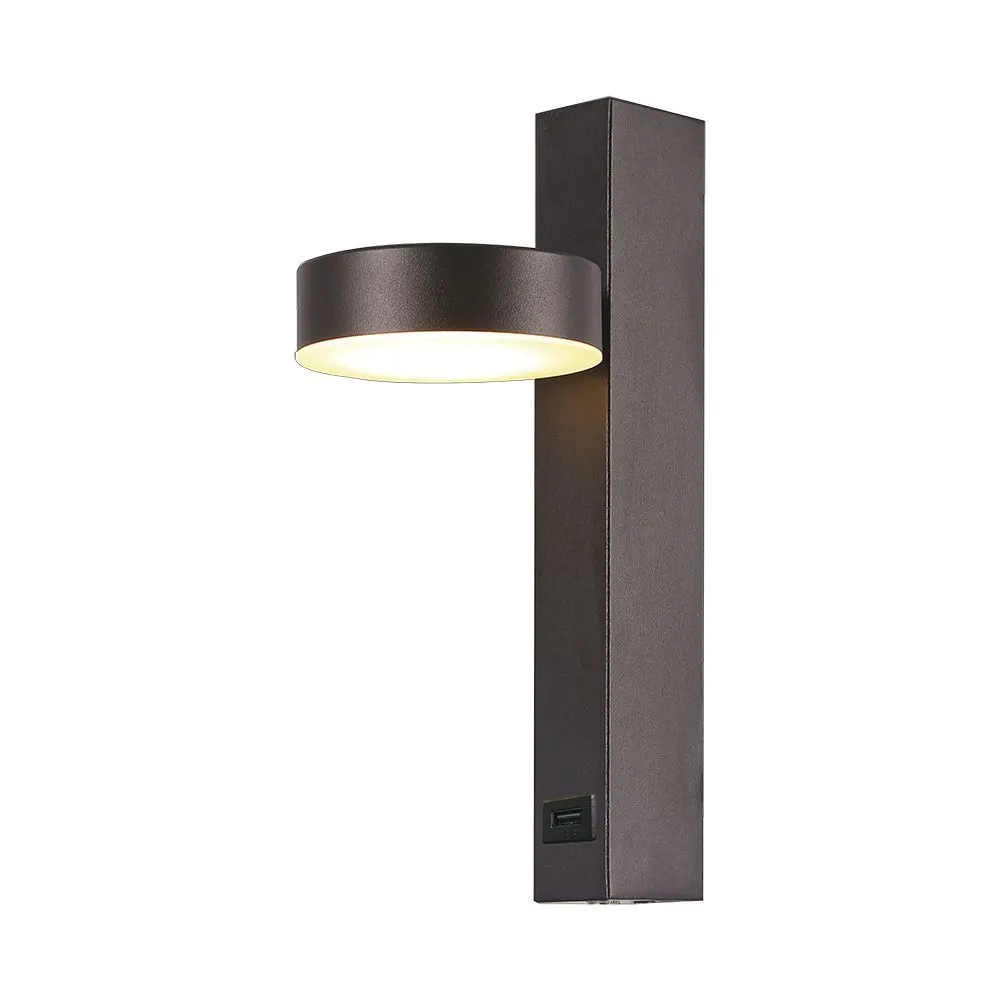 Applique LED V‑TAC 8 W USB 3000 K – Design Rotondo Nero - Image 2