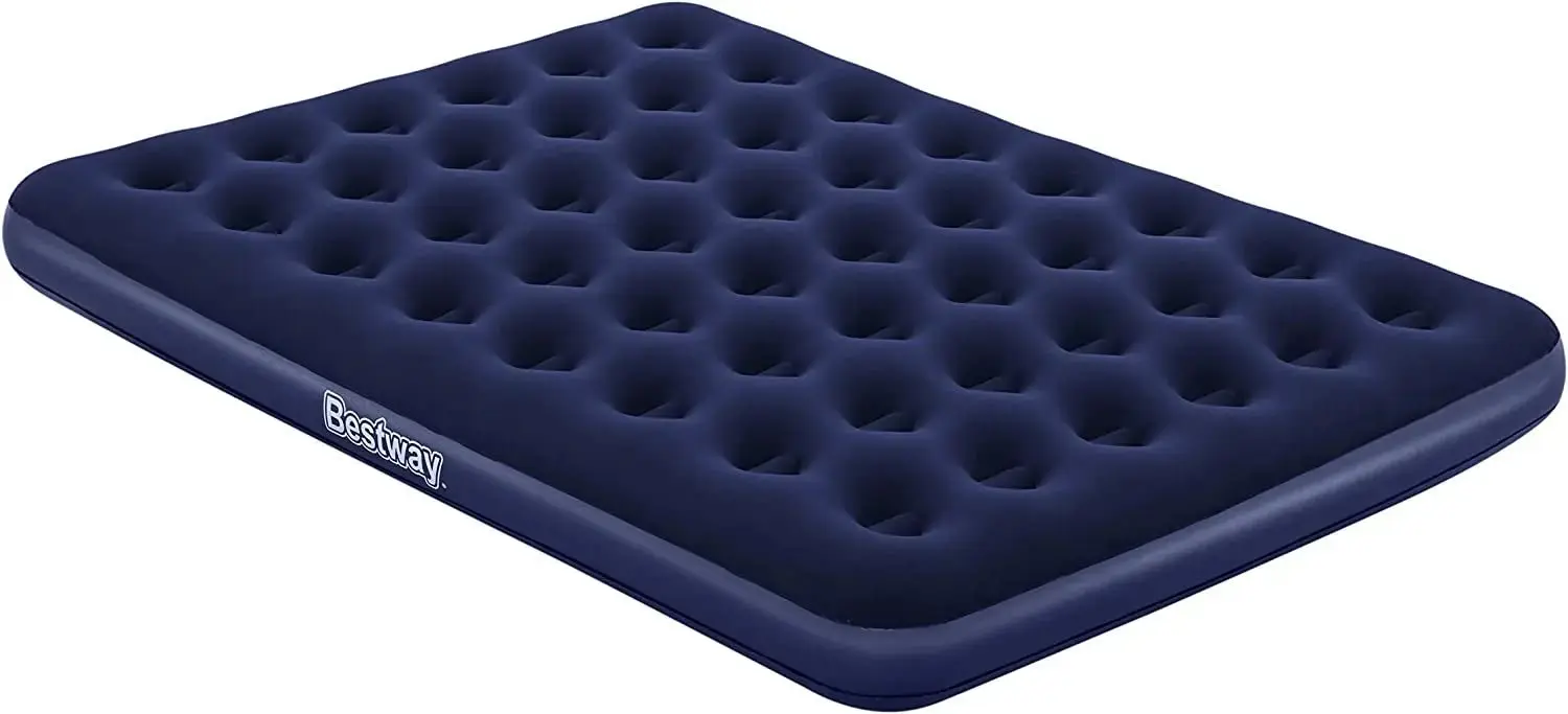 Materasso gonfiabile floccato airbed blu 203x152x22 - Image 6