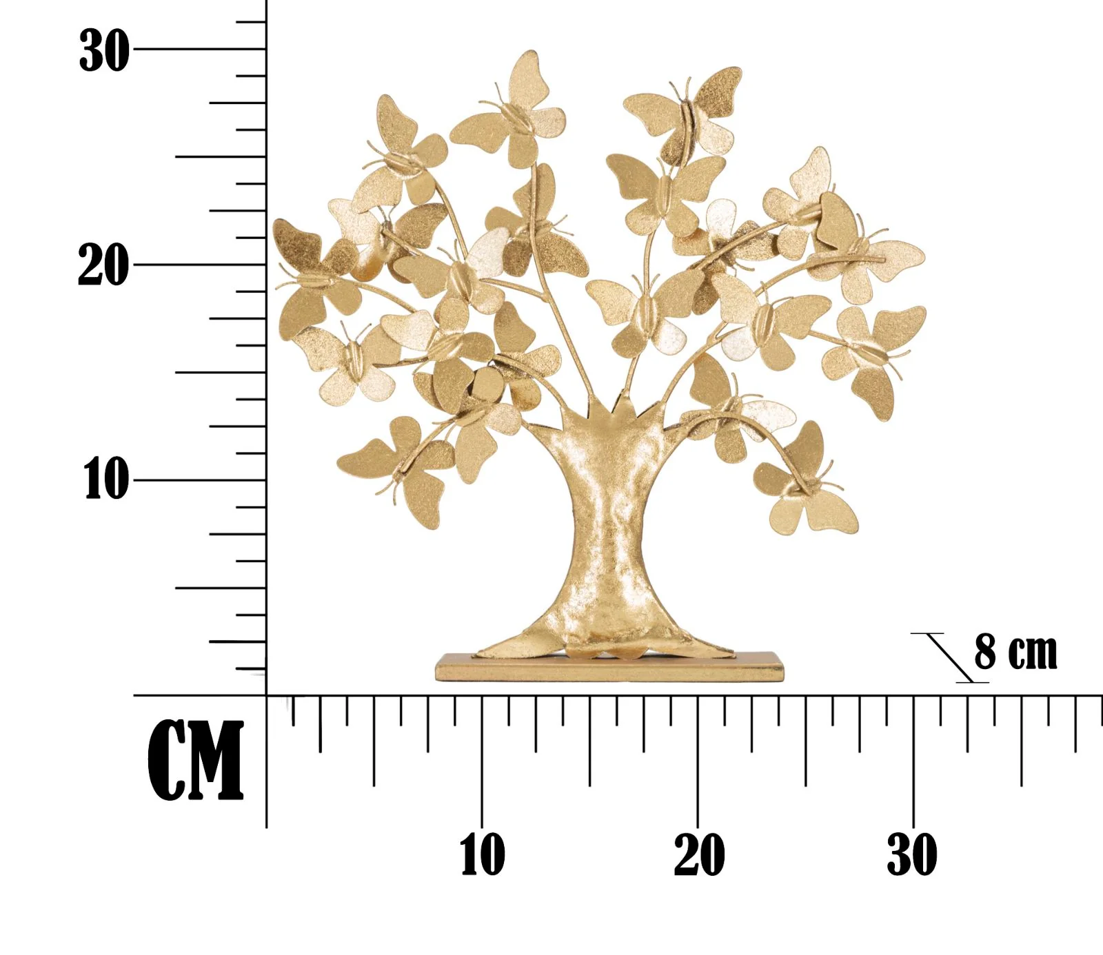 Albero della Vita con Farfalle Glam - Decorazione in Metallo cm 31x8x30 - Image 7