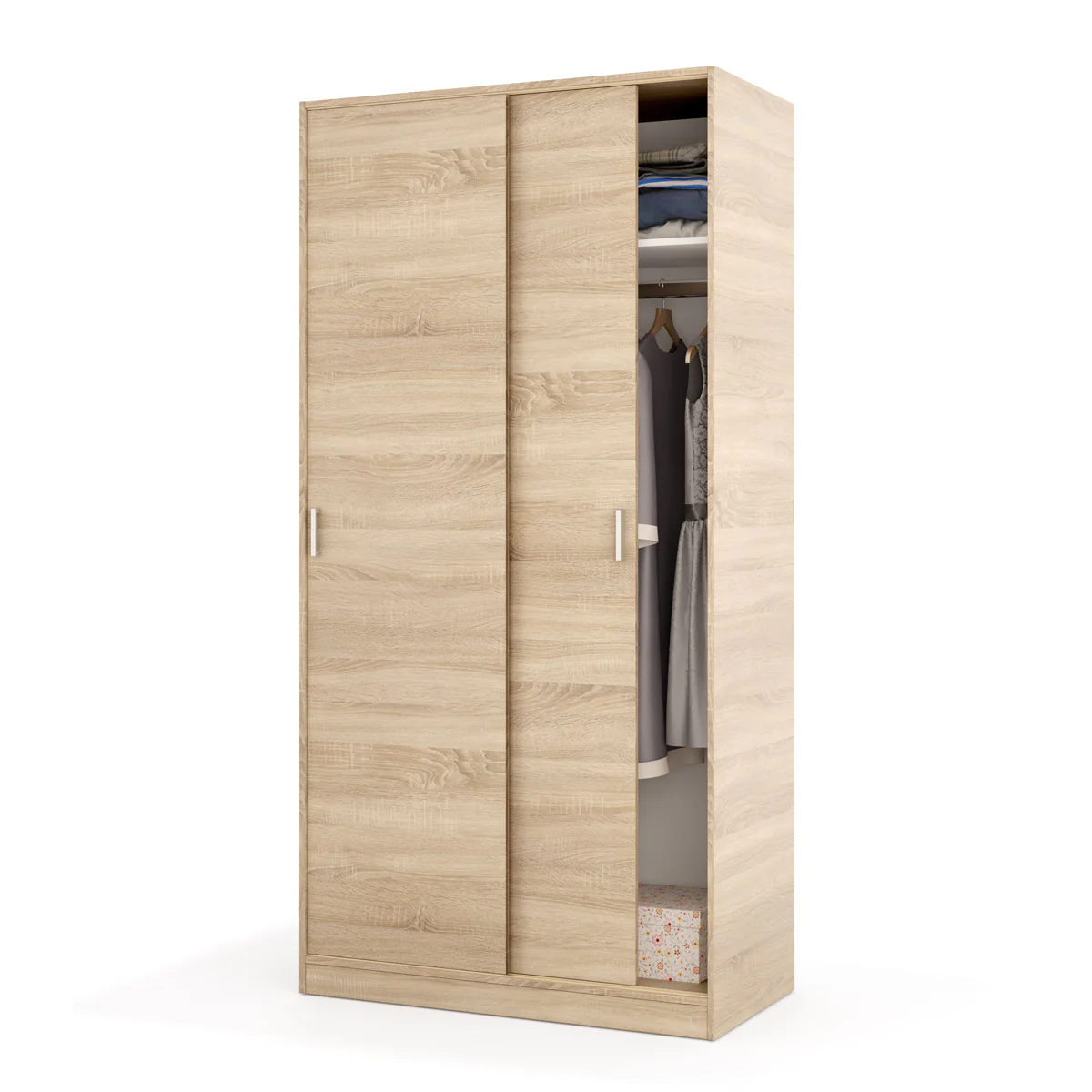 Armadio Elegante in Rovere Canadian con Ante Scorrevoli 100x50x200 H - Image 4