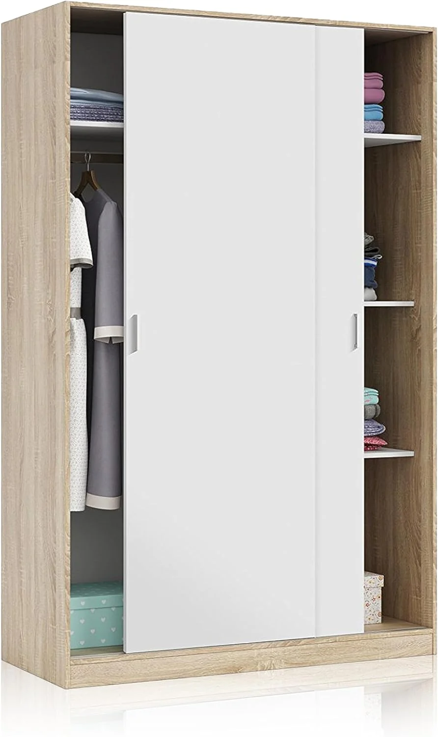 Armadio Bianco con 2 Ante Scorrevoli 120x50x200h - Image 3