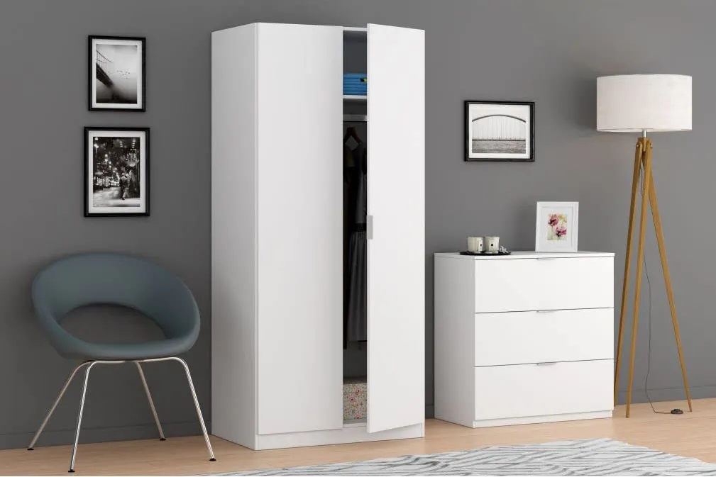 Armadio Due Ante Oz - Eleganza e Funzionalità in Bianco Opaco - Image 4