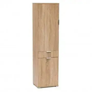 Armadio Cassetto Naturale con 2 Ante e 1 Cassetto, cm 45x38x174
