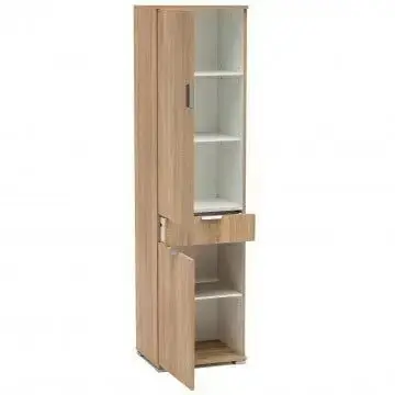 Armadio Cassetto Naturale con 2 Ante e 1 Cassetto, cm 45x38x174 - Image 2