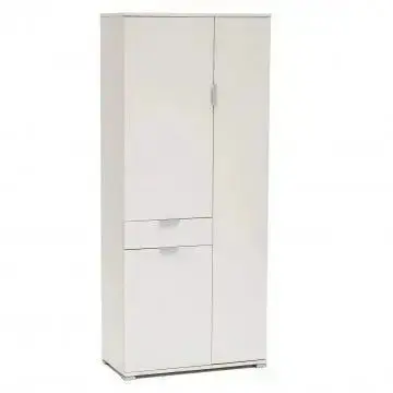 Armadio con 3 Ante e 1 Cassetto Bianco, cm 75x38x174
