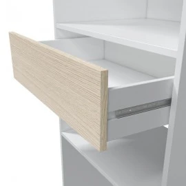 Armadio Guardaroba 158x40x187h in Rovere Chiaro e Bianco con Ripiani e Appendiabiti - Image 5
