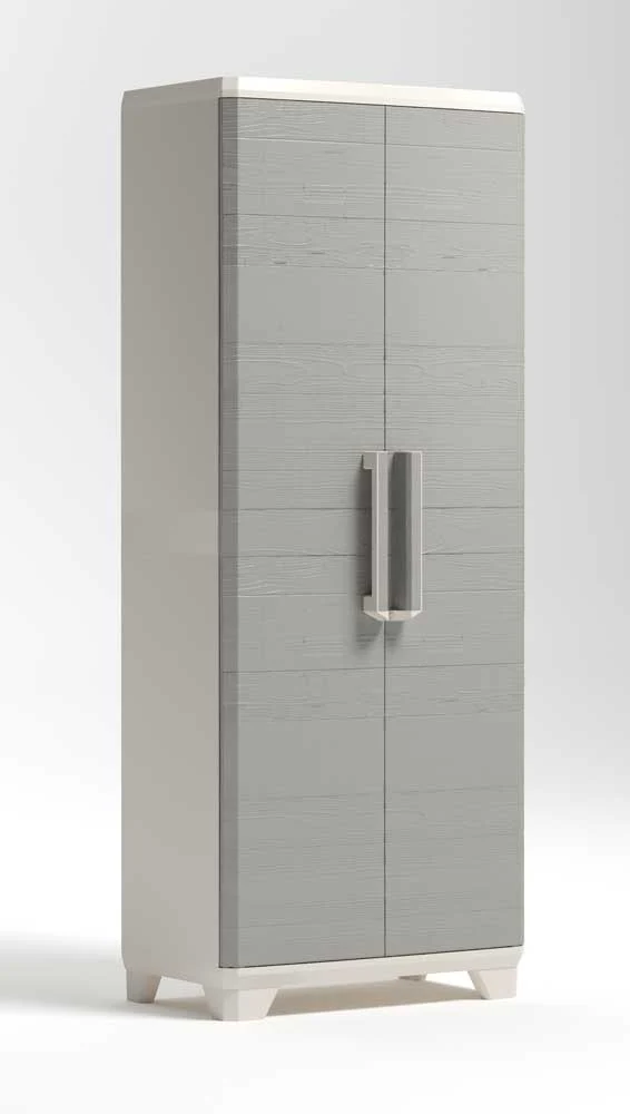 Armadio portascope in resina Linear Wood 68x39x173h, effetto legno, piedini regolabili - Image 3