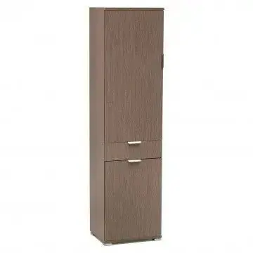 Armadio Rovere Grigio con 2 Ante e 1 Cassetto, cm 45x38x174