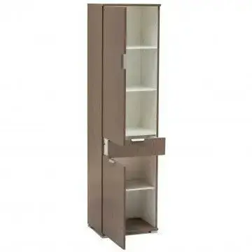 Armadio Rovere Grigio con 2 Ante e 1 Cassetto, cm 45x38x174 - Image 2