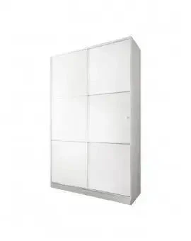 Armadio scorrevole 120x50x200h bianco lucido - 2 ante e 5 ripiani interni - Image 5