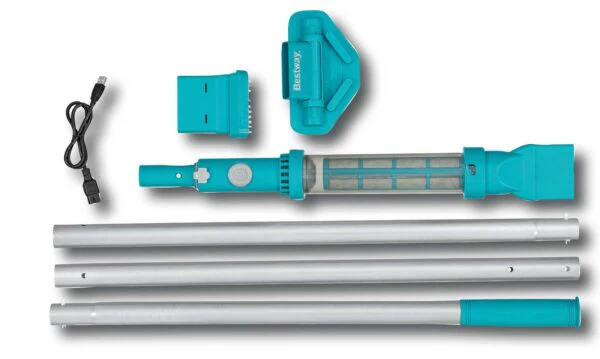 Aspiratore ricaricabile AquaSurge Bestway, USB, 50 min, 2 teste pulizia - Image 2