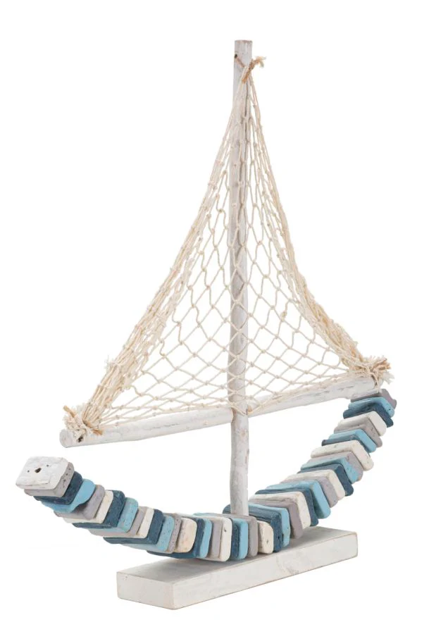 Scultura di Barca a Vela in Legno - 45x7x45 cm - Image 2