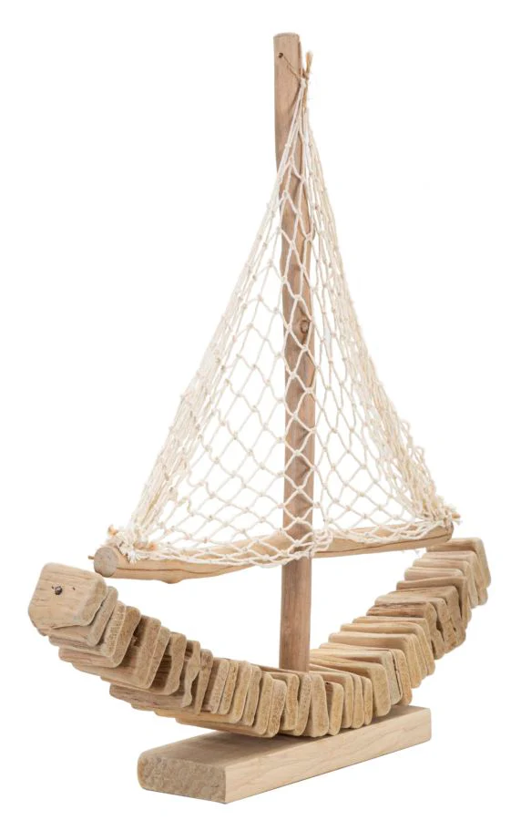 Scultura in Legno di Barca a Vela 45x7x45 cm - Image 2