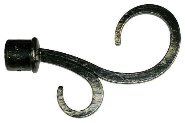 Bastone Tenda Estensibile Atene 120–210 cm in Ferro Battuto Nero con Finitura Oro
