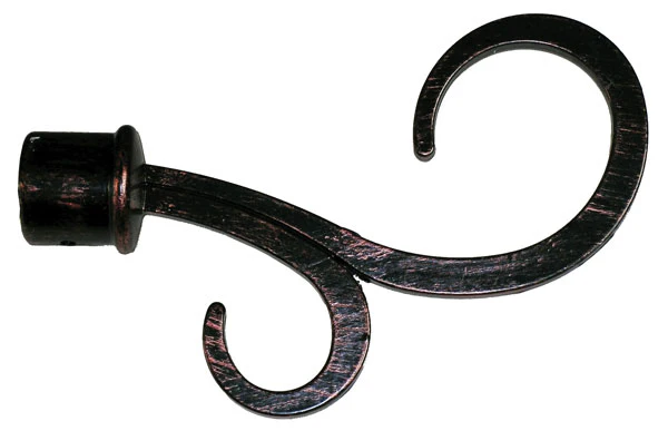 Bastone Tenda Estensibile Atene 120–210 cm in Ferro Battuto Nero con Finitura Rame