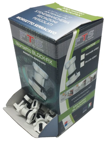 Morsetti Serracavo Block-Fix per Cavetto – 100 Pezzi in Scatola Dispenser