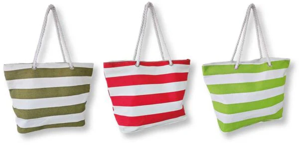 Borsa da spiaggia Marina con zip – 53x37 cm, poliestere-lino, fodera e borsello, colori assortiti