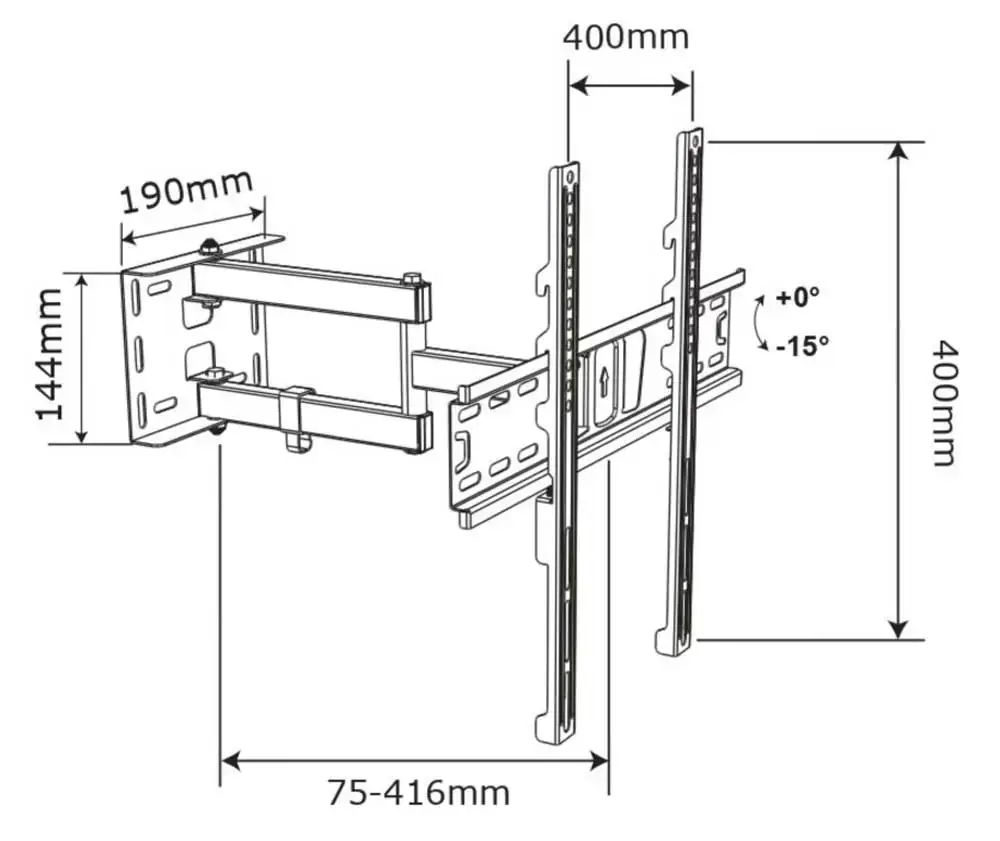 Supporto TV a Muro Regolabile con Doppio Braccio 32–55 Pollici – Portata 30 Kg - Image 2