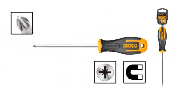 Cacciavite Pozidriv PZ1 INGCO 100mm – Acciaio S2, resistente e preciso