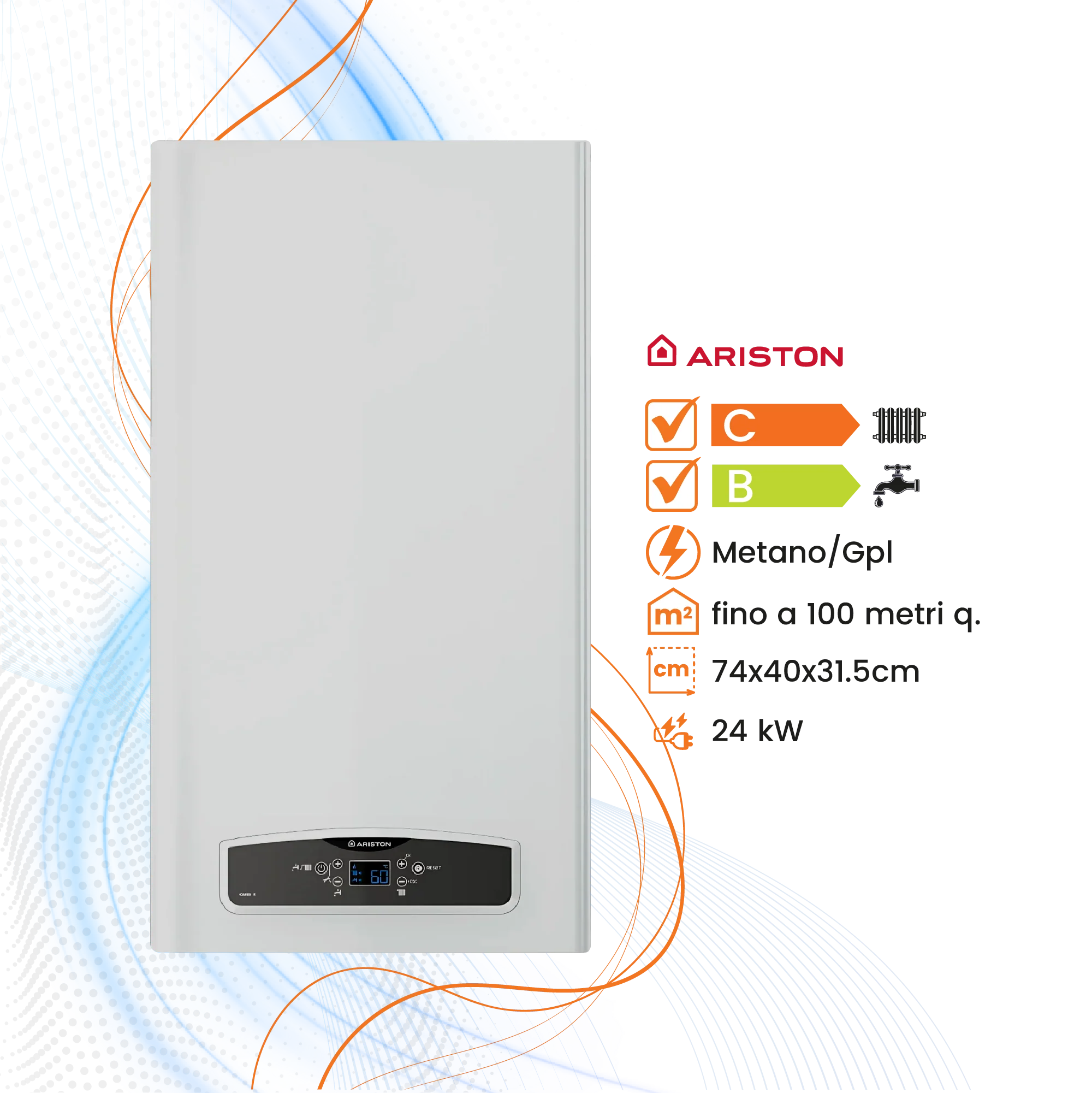 Caldaia Ariston Cares X Cf 24kW a Camera Aperta