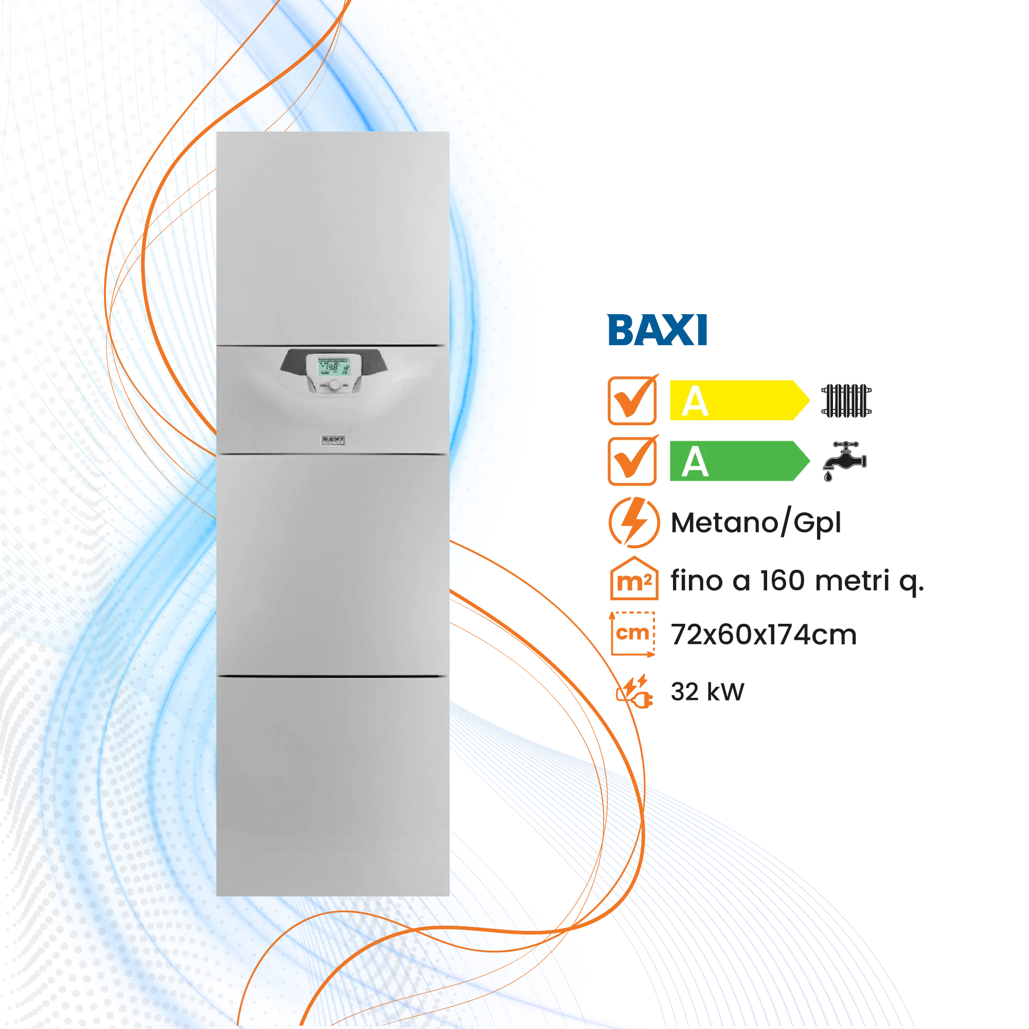 Caldaia Baxi Power 32 Combi 160 a Condensazione