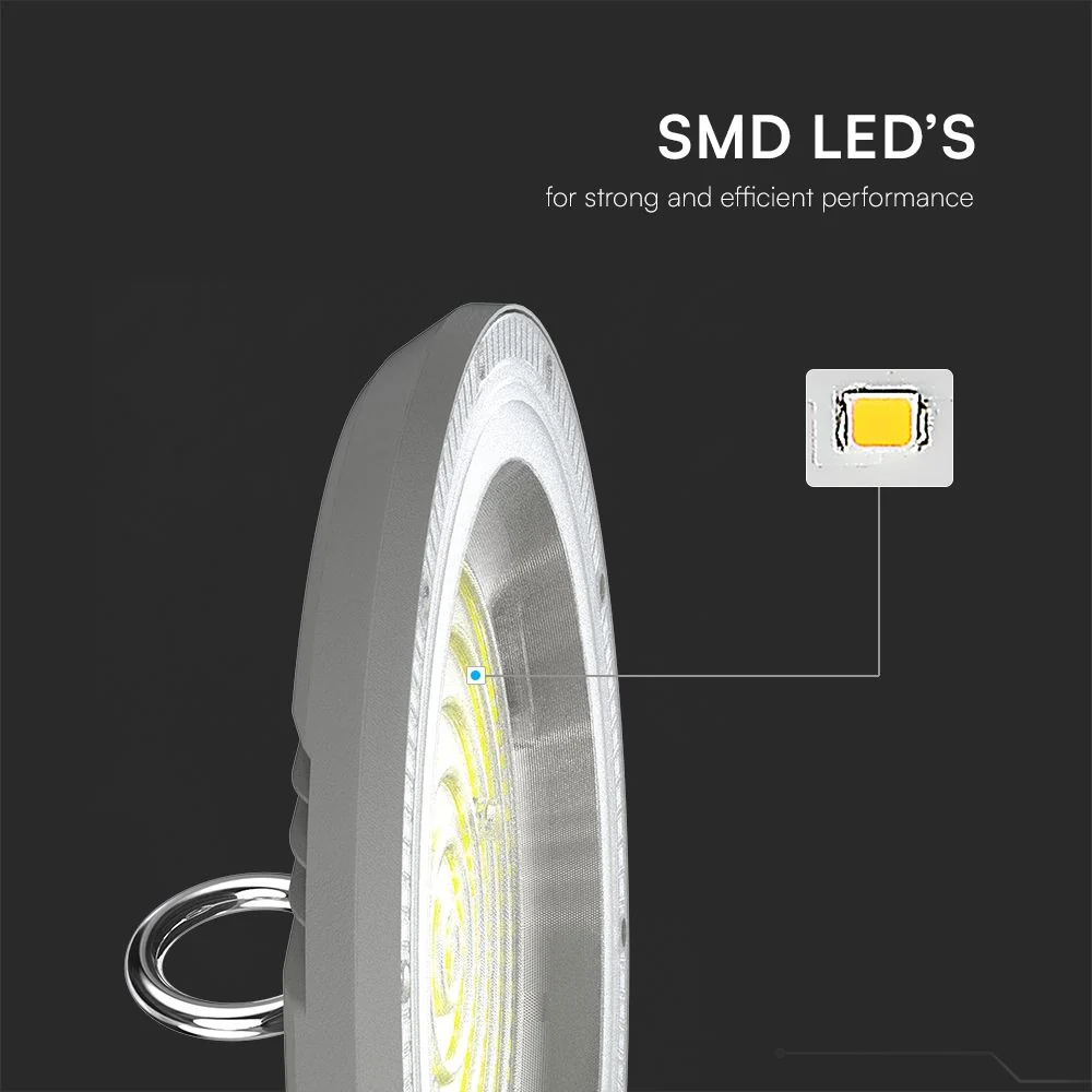 Campana LED UFO 100W CCT 3in1 IP65 con Interruttore | Grigio - Image 4