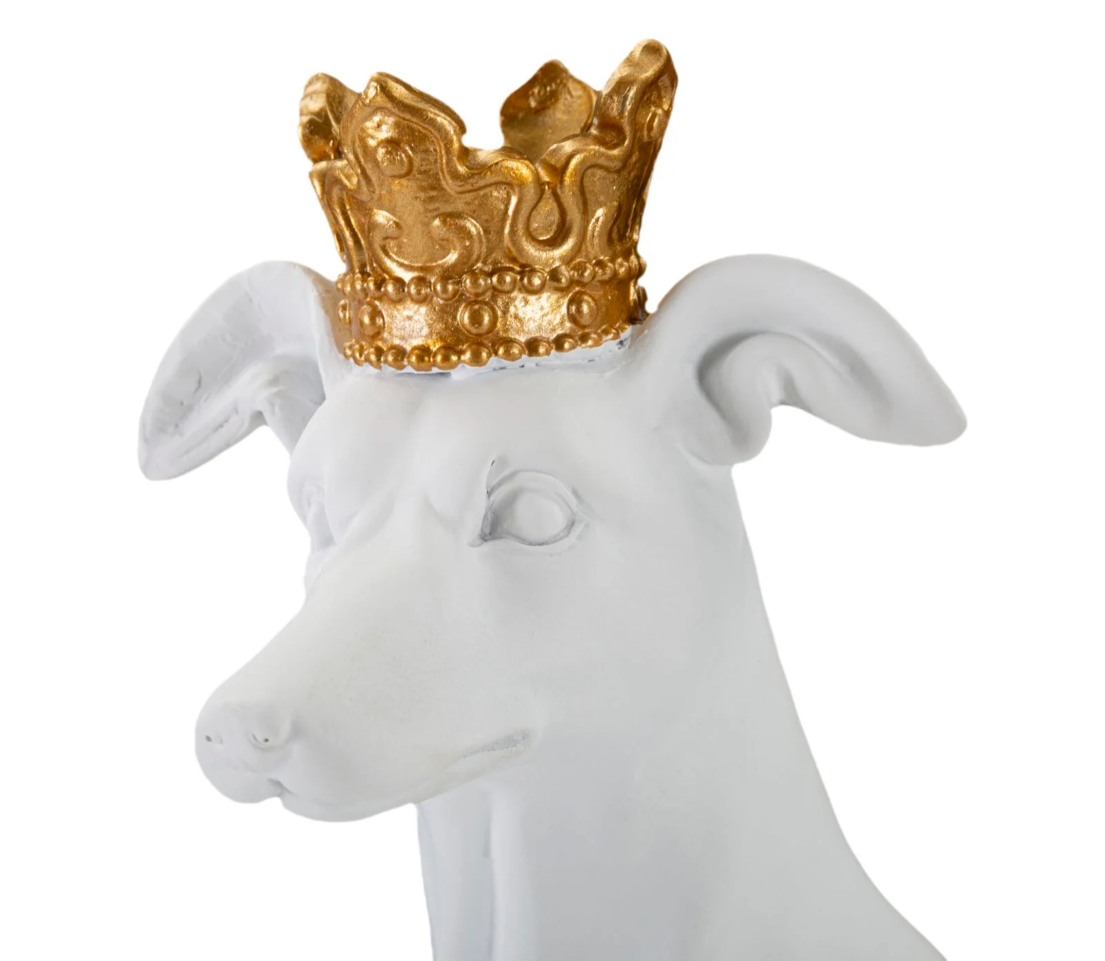 Statua Elegante di Cane con Corona Bianca 20x12,5x33 cm - Image 5