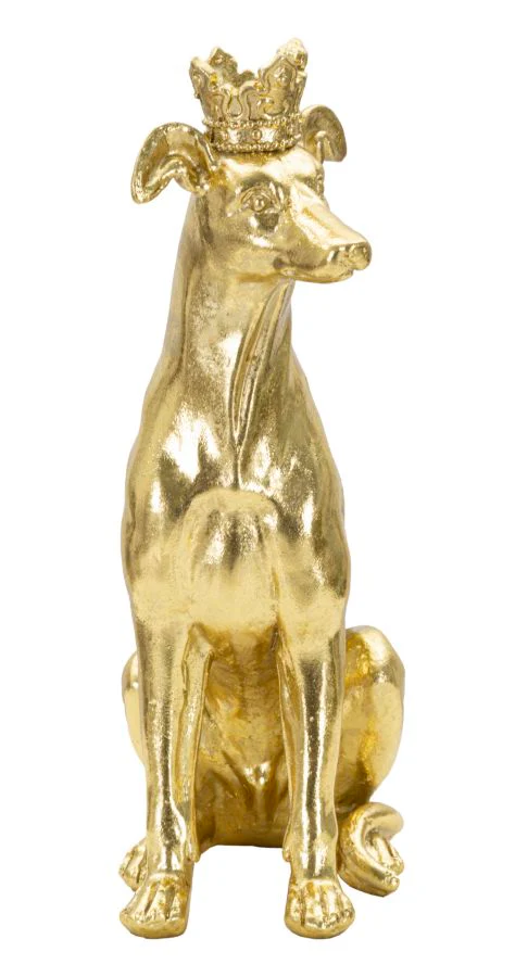 Statuetta di Cane con Corona Dorata 20x12,5x33 cm - Image 2