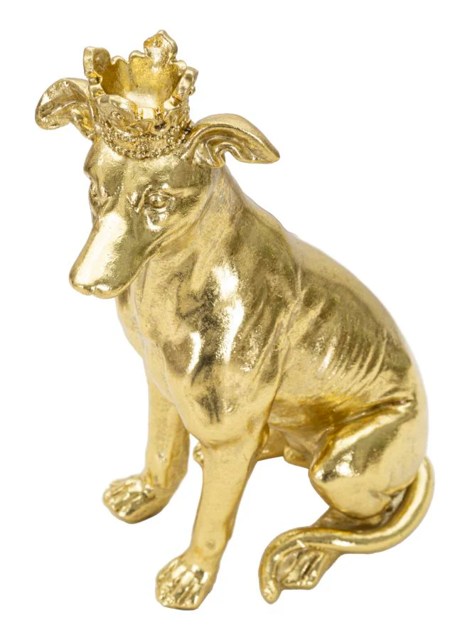 Statuetta di Cane con Corona Dorata 20x12,5x33 cm - Image 3