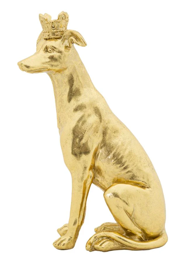 Statuetta di Cane con Corona Dorata 20x12,5x33 cm - Image 4