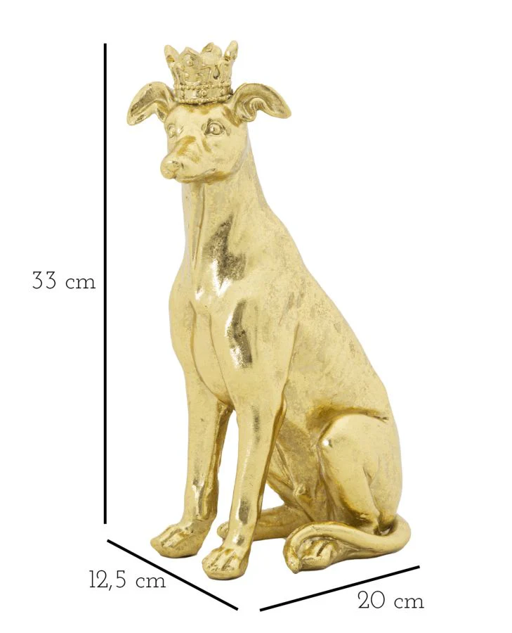 Statuetta di Cane con Corona Dorata 20x12,5x33 cm - Image 8