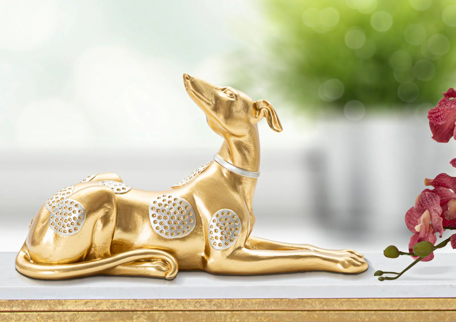 Statua Elegante di Cane Sdraiato 32,2x9,5x18,3 cm - Image 6