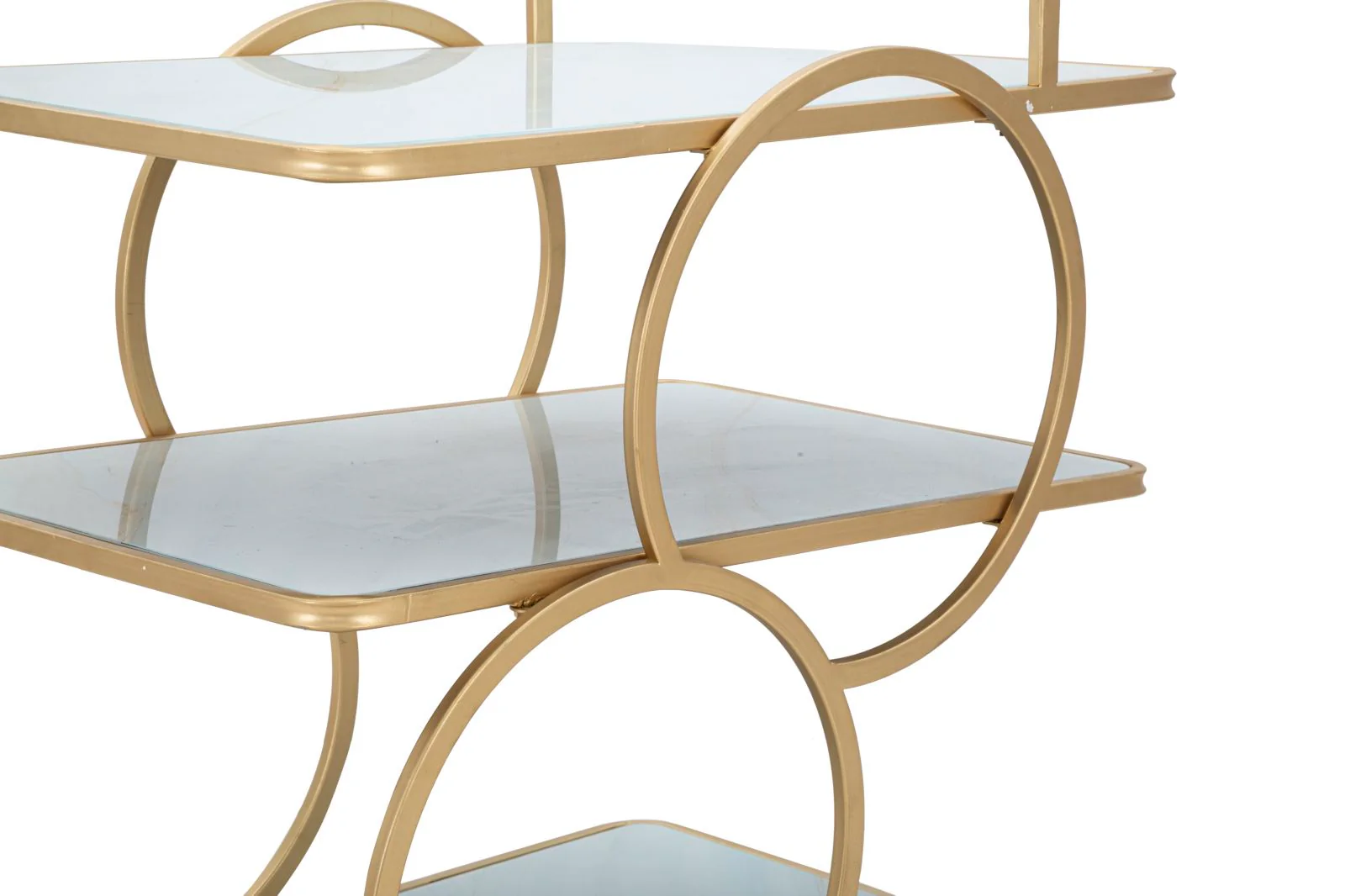 Carrello Elegante in Vetro Simil Marmo 64x46x79 cm - Image 4