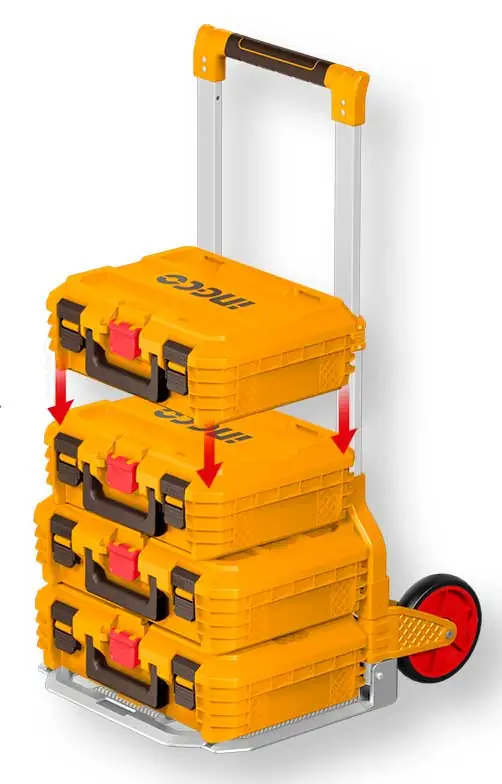 Carrello Pieghevole per Cassette Impilabili 130kg - Telaio Alluminio Ruote 175mm - Image 4
