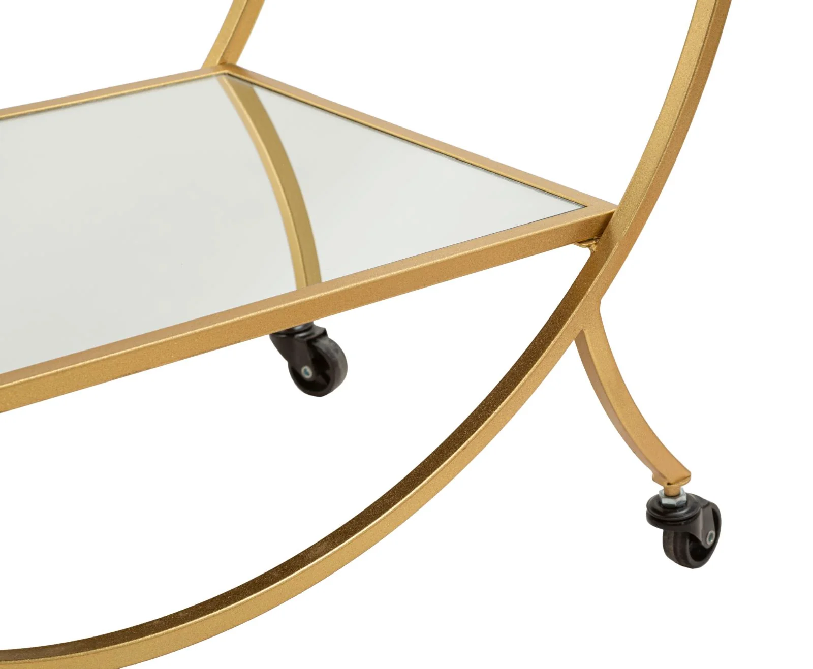 Carrello Elegante in Metallo Dorato con Piani in Vetro a Specchio cm 70x36,5x78 - Image 6