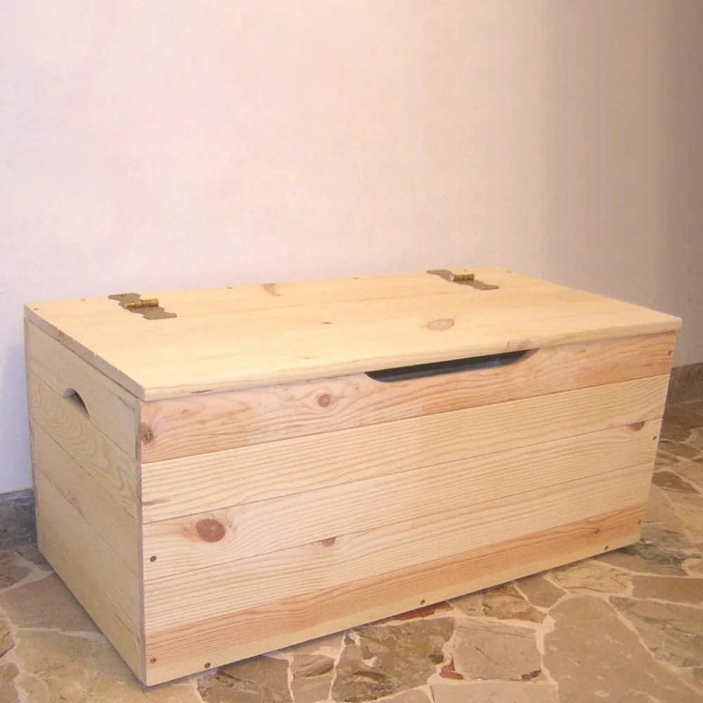 Cassapanca in legno di pino 100 cm - Image 3