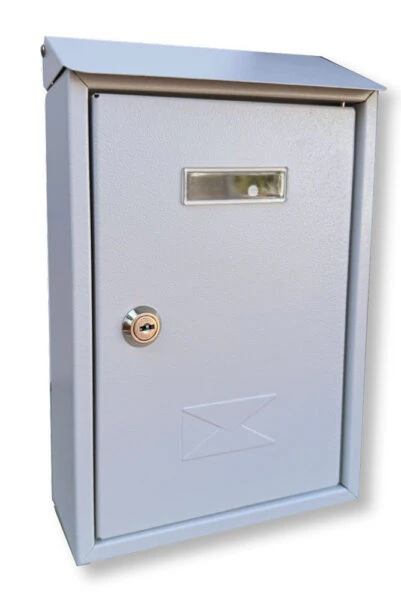 Cassetta Postale Plus in Acciaio Grigio Chiaro con Chiave 220x70x330 mm