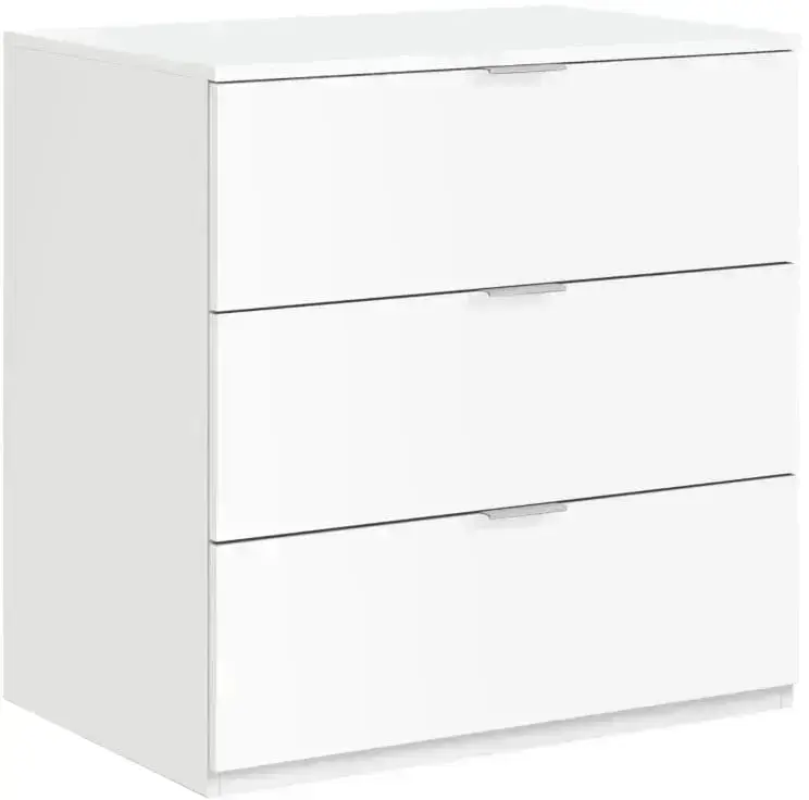 Cassettiera 3 cassetti, colore bianco 77x38x80h - Image 3