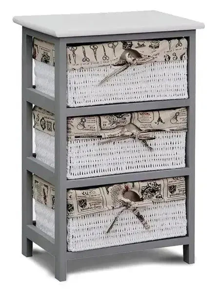Cassettiera 3 cassetti 38x26x59h