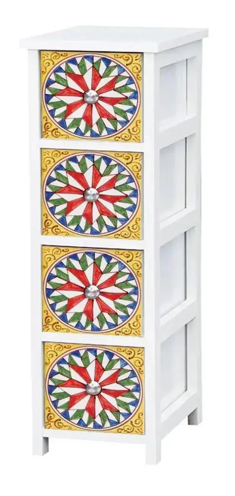 Cassettiera sicilia 4 cassetti 20,5x28x71h decoro Sicilia